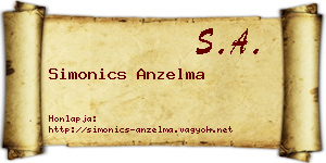 Simonics Anzelma névjegykártya
